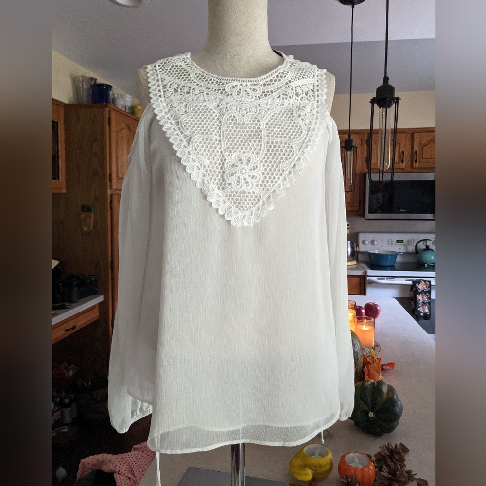 Disney Beauty and the Beast Long sleeve cold shoulder top